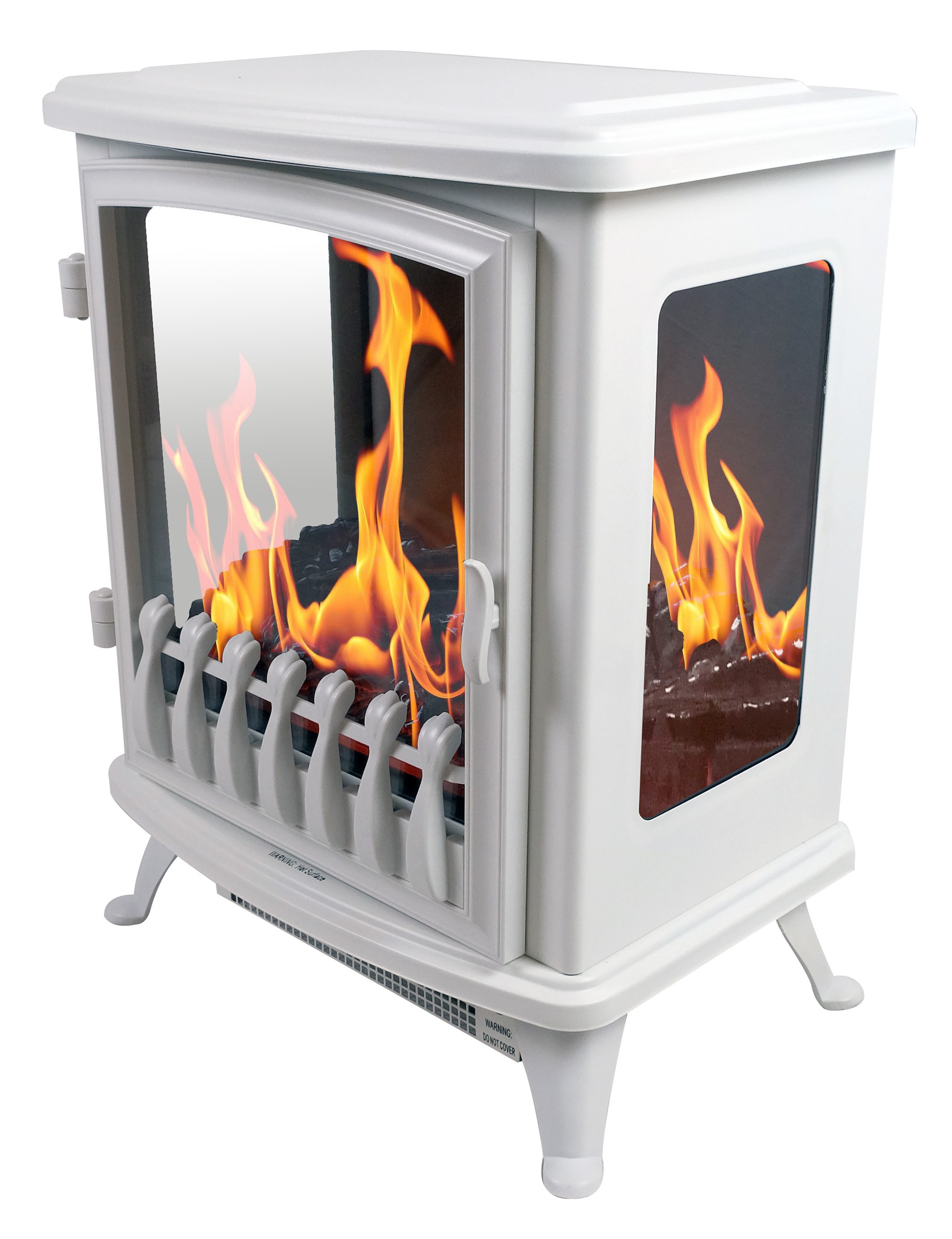 FOYER ÉLECTRIQUE FIRE GLASS - AVEC FLAMME 3D - BLANC