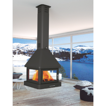 Poêle à bois cheminée suspendue - BRONPI Huelva - C 16 kW