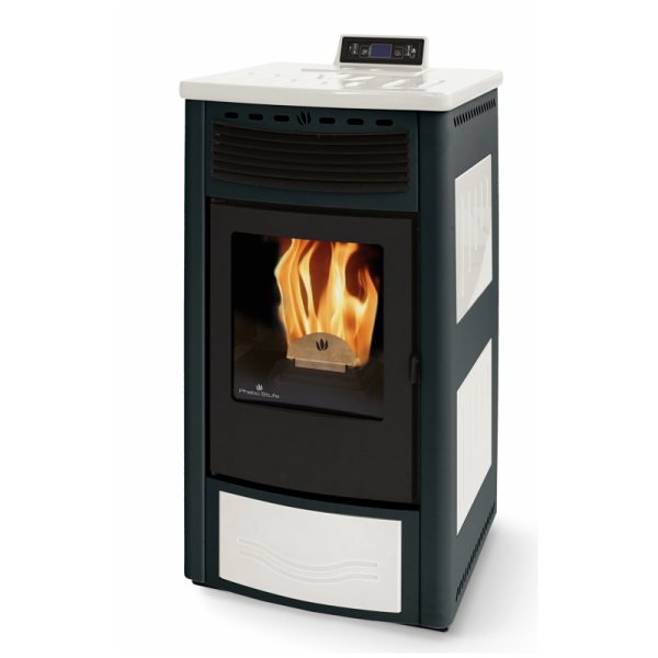 Poêle à granules ventilé céramique - ORIGINE PH Maia Bicolore 14 kW