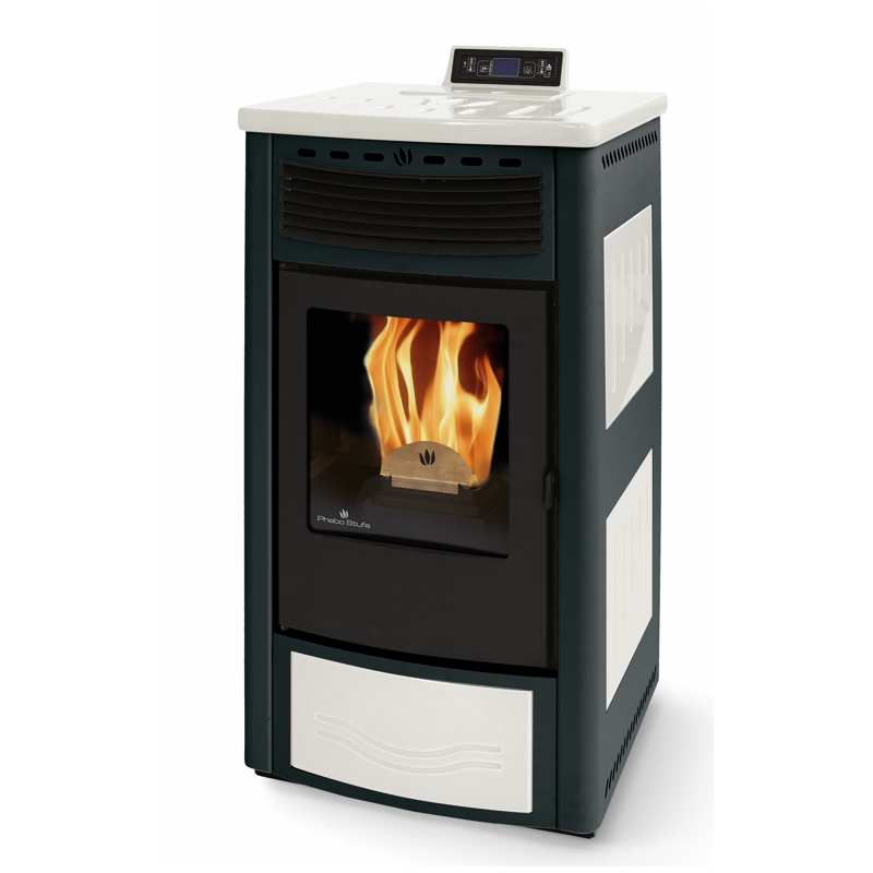 Poêle à granules ventilé céramique - ORIGINE PH Maia Bicolore 14 kW