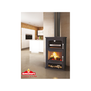 Poêle à bois avec four - BRONPI Suiza Inox 14 kW